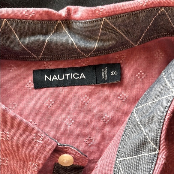 Nautica Pink Casual Button Down Shirt Lightweight - Picture 3 of 7